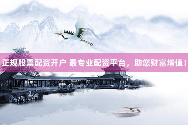 正规股票配资开户 最专业配资平台，助您财富增值！