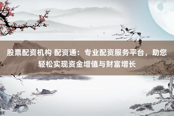 股票配资机构 配资通：专业配资服务平台，助您轻松实现资金增值与财富增长