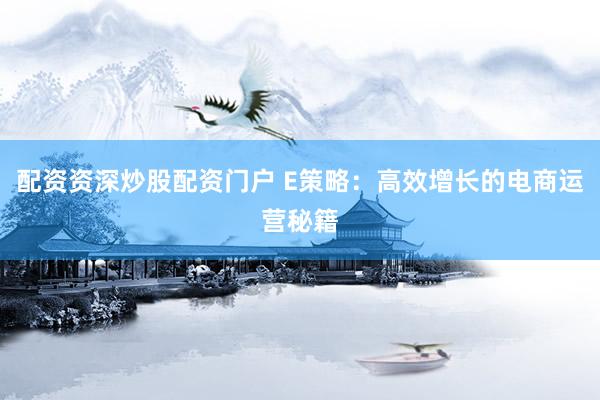 配资资深炒股配资门户 E策略：高效增长的电商运营秘籍
