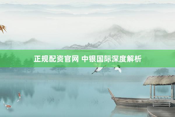 正规配资官网 中银国际深度解析